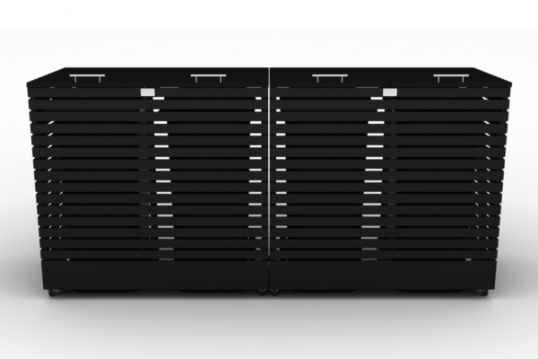 4 containers | Platte deksel | Verrijdbaar - Image 3