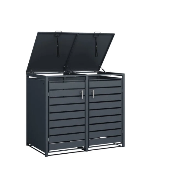 2 containers | Kliko Ombouw Metaal 2 Deurs Antraciet Ral 7016 - Image 7