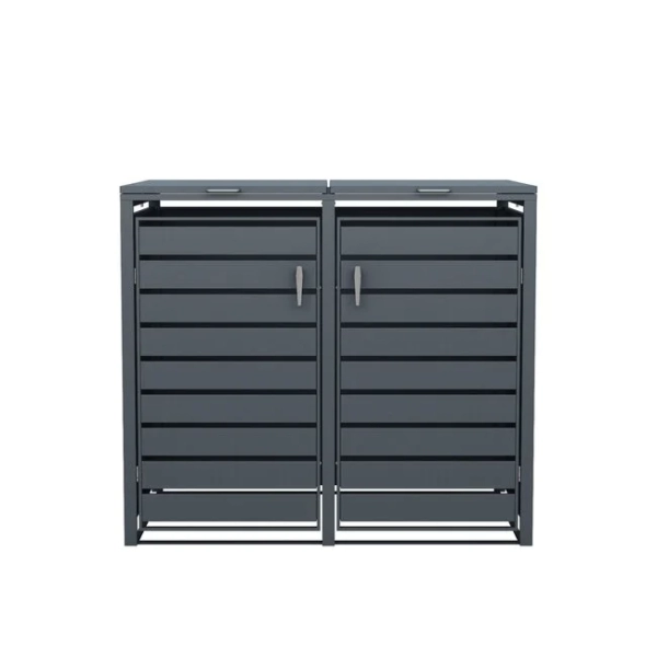 2 containers | Kliko Ombouw Metaal 2 Deurs Antraciet Ral 7016 - Image 5