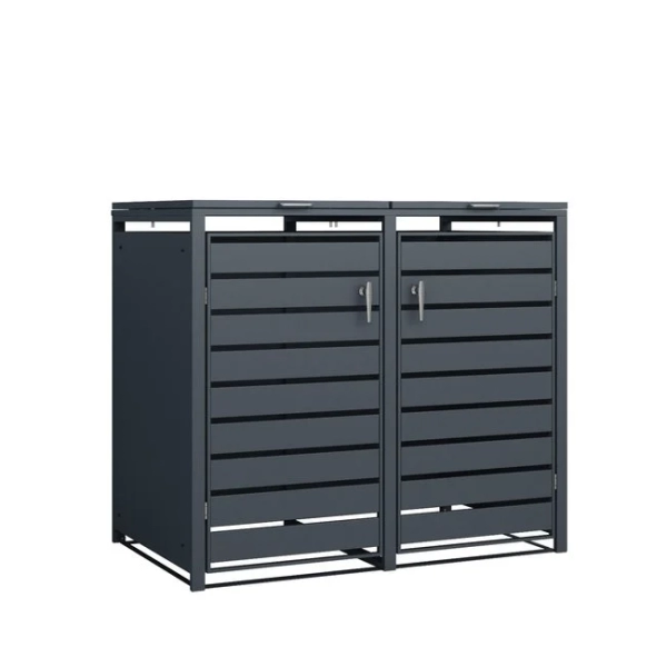 2 containers | Kliko Ombouw Metaal 2 Deurs Antraciet Ral 7016 - Image 3
